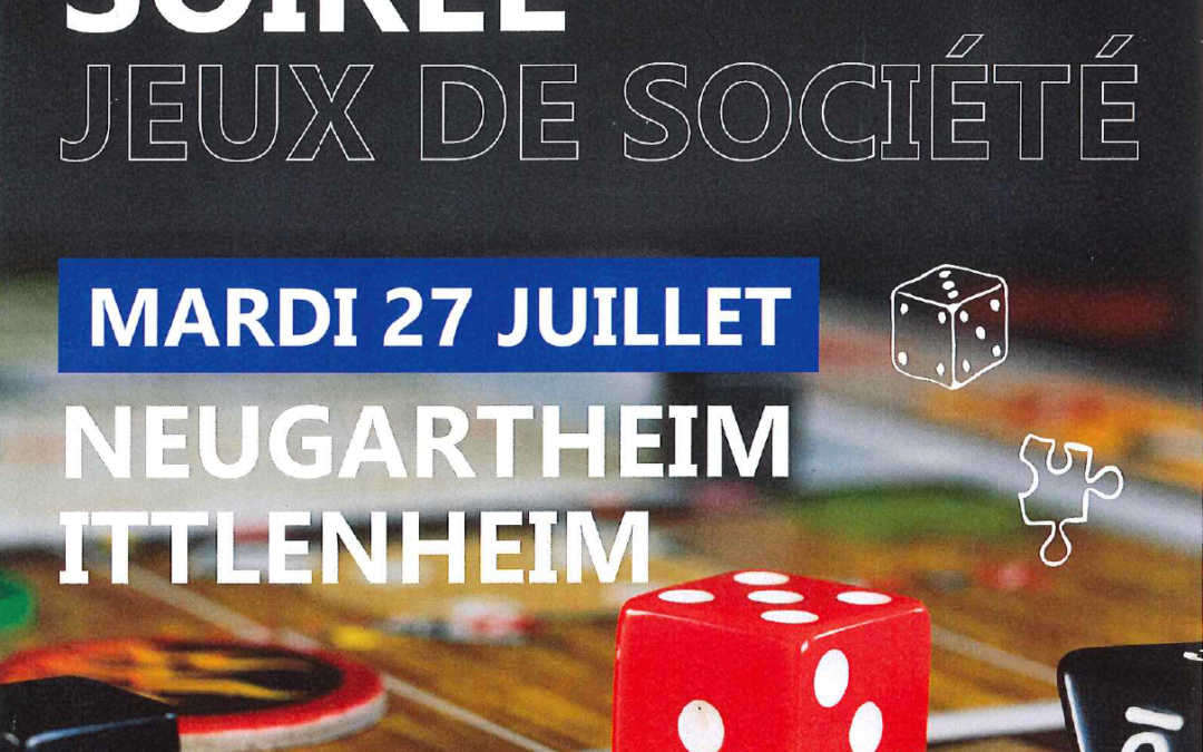 SOIRÉE JEUX DE SOCIÉTÉ !! inscription gratuite